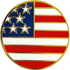Patriot American flag icon in red, white and blue enamel