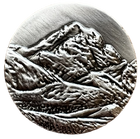 Mt. Logan mountain range icon in silver