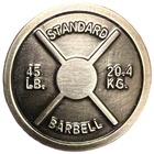 Barbell weight plate icon in silver