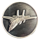 Fighter jet icon in silver