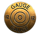 12 gauge shotgun shell icon in brass