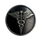 Caduceus medical symbol icon in silver on black