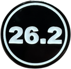 26.2 marathon icon in white on black